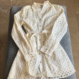 Zara Cream Eyelet Lace Blouse
